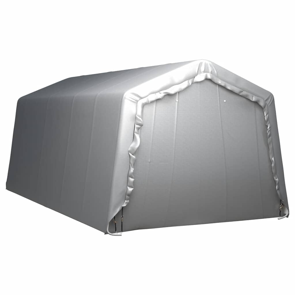 Tente de rangement 300 x 600 cm en polyéthylène et acier galvanisé, gris, résistante aux UV, avec 8 sangles d'arrimage et 4 ancrages tempêtes, pour abri de jardin, abri de jardin, outils et
