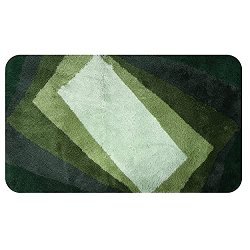 Spirella Badteppich Badematte Duschvorleger Hochflor | flauschig | rutschhemmend | geeignet für Fußbodenheizung | 70x120 cm | Grün