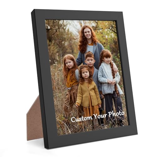 WayToLight Custom Canvas Photo Prints with 8x10in Picture Framed, Personalized Picture Canvas Wall Art, Wall and Tabletop Display Photo Frame for Family Gifts for Mom/Men (Black)
