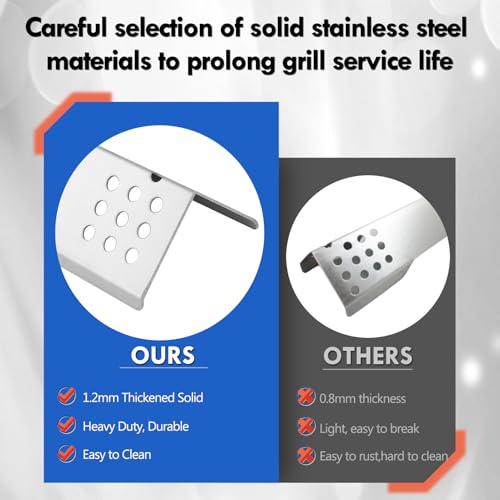 Image of D010012307 Flame Tamer Grill Parts for Monument Grill 4 Burner Replacement Parts 35633 24367 41847ng 17842 Heat Shield Stainless Steel Grill Heat Plates Tents Grill Accessories, 4pcs