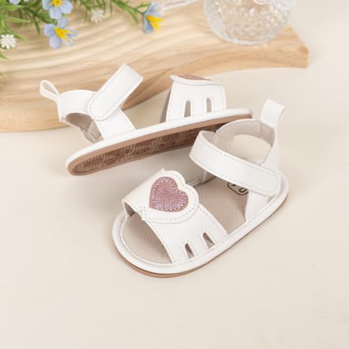 Image of HsdsBebe Baby Girls Sandals Bohemia Flower Bow Soft Sole Toddler First Walkers Beach Summer Shoes