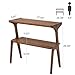 Tribesigns Solid Wood Side Table, 2-Tier Farmhouse Couch Side Table, Rustic Slim Tall Sofa End Table with Storage Shelf for Living Room, Skinny Bedside Table, Nightstand for Bedroom, Rustic Brown