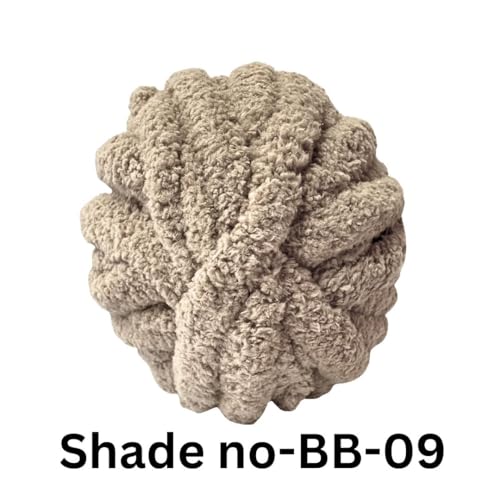 Image of VCR Tan Brown Yarn, 200 Grams Big Chunky Hank, 22 Meters Length, Suitable for Knitting Blankets and Pillows, 100% Polyester Yarn Ball for Crochet DIY, Soft Threads, Pack of 1