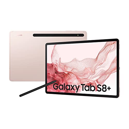Samsung Galaxy Tab S8+, 12,4 Zoll, 256 GB interner Speicher, 8 GB RAM, Wi-Fi, Android Tablet inklusive S Pen, Pink Gold, inkl. 36 Monate Herstellergarantie [Exklusiv bei Amazon]