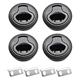 MARINE CITY Nylon Round Hatch Flush Pull Stem Latch, 2-2/5 Inch, Durable, Corrosion-Resistant, for Boats, Hatches (Pack of 4)