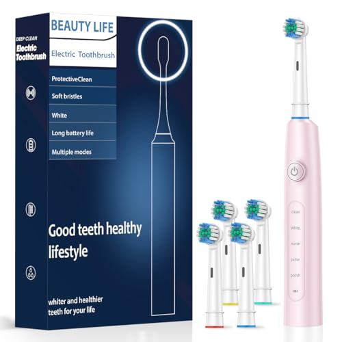 Smile Therapy Oscillating 5-in-1 Electric Toothbrush(Pink)