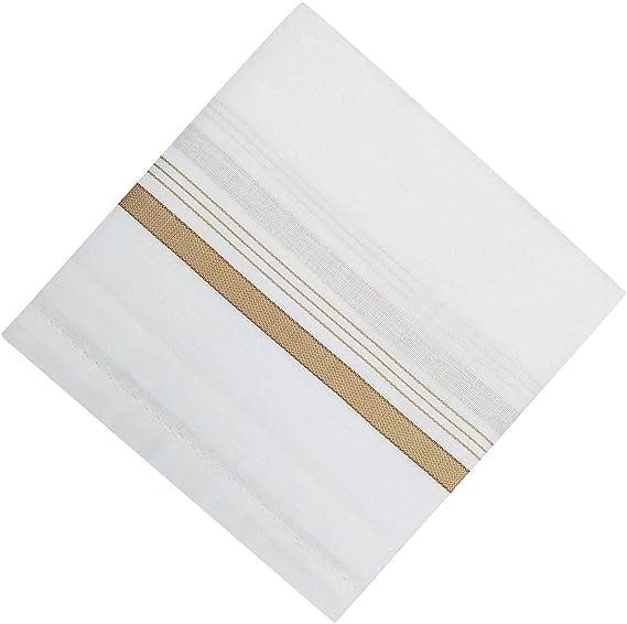 Kolva Cotton Premium Collection Handkerchief|Easy Wash & Solid White Colour (Pack of 12) 1