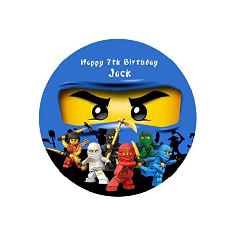 Ninja Blue Personalized Cake Topper Icing Sugar Paper 7.5" image n4 Cover