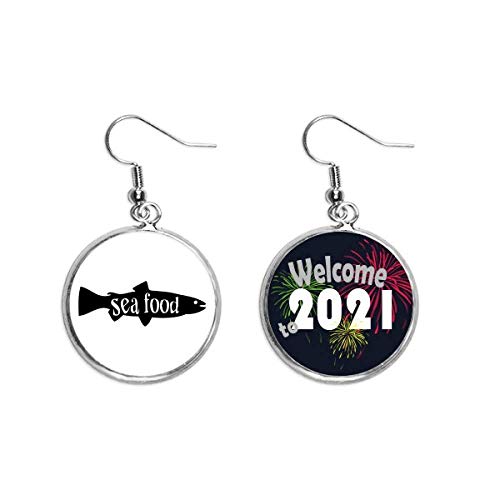 Pendientes de plata con diseño de pez animal negro de alta joyería Blessing 2021 talla M