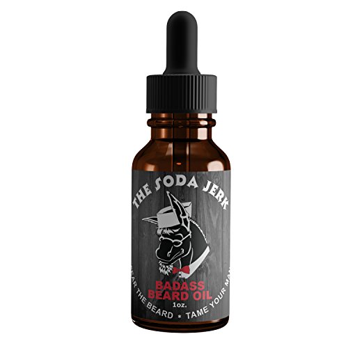 Image of Badass Beard Care Beard Oil - The Soda Jerk Scent, 1 oz - All Natural Ingredients, Keeps Beard and Mustache Full, Soft and Healthy