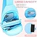 Birthday Gifts for for Girls Women- Personalized Initial Sling Bag Cross Body Bag Fashion Waist Packs Trendy Travel Fanny Pack with Initial Letter Patch Cute Stuff Blue R