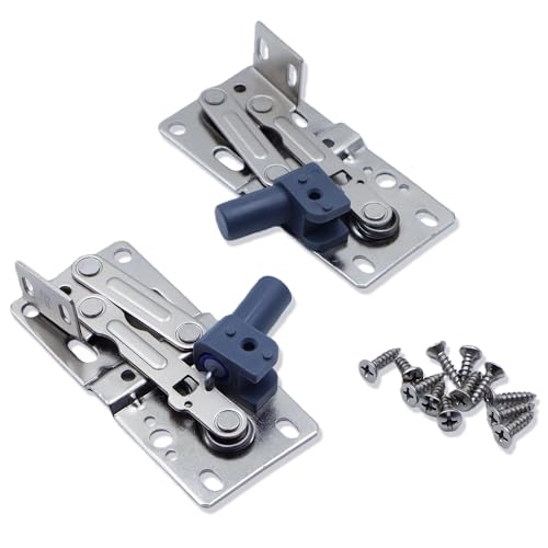 Hxszk LD-0220-50SC Soft-Close Pivot Hinges 2-Pack, Silent Tip Out Tray & Cabinet Hinges, Heavy-Duty Self-Closing for Kitchen-Bathroom (Silver)