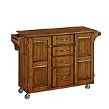 Home Styles Create-a-Cart Oak Two-door Cabinet with Natural Wood Top, Two Wood Panel Doors,...