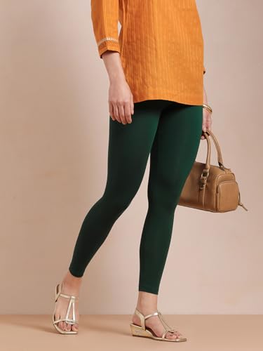 Image of TWIN BIRDS Super Stretchable Cotton Elasthane Fabric Ankle Length Leggings for Women