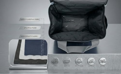 Image of Sfane Blue Insulated Navy Blue 9.50 inches Lunch Bag - Compact, Easy Wash, Smooth Zipper & Lightweight - Tote Bag & Container, Tiffin Bag for Men, Women, Adults (1000 Milliliter)
