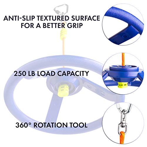 Cateam Ninja line Spinner Wheel with 360 Degrees Rotating Joint and ninjaline Carabiner - 360 Degrees Rotating Accessory for Your Obstacle Course - Thumbnail 3