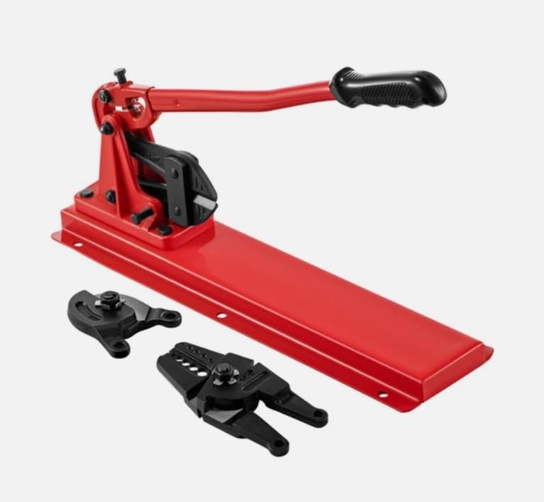 24" Bench Swager Tool Kit - 3-in-1 Wire Rope & Aircraft Cable Crimper with Bolt/Cable Cutter Head, 5 Crimping Positions, 3/8" Max Cutting Thickness