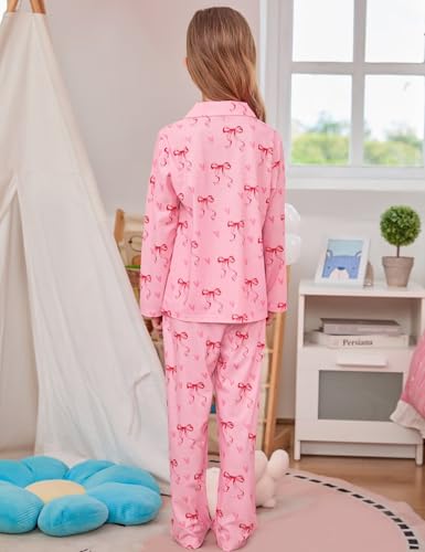 SWOMOG Girls Pajamas Set Kids Modal Button Down Pjs 2 Piece Soft Long Sleeve Sleepwear Cute Loungewear3
