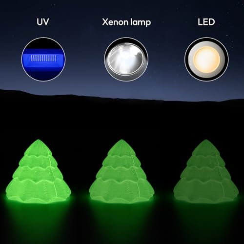 Image of AMOLEN Glow in The Dark Filament Silk Pla, Silk & Glow Blue 2 in 1 Silk Glow Blue& Silk Glow Green, Best with UV Lamps, Dimensional Accuracy + /- 0.02 mm 2KG(4.4lb), Compatible with Most 3D Printers