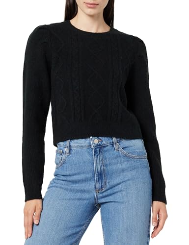 Image of The Drop Women's Gloria Puff Sleeve Cable-Knit Sweater