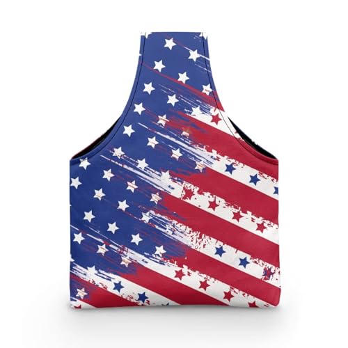 Image of ZUXONGSY Distressed American Flag Yarn Bags for Knitting America250 Yarn Storage Organizer for Crochet Portable Knitting Project Bag