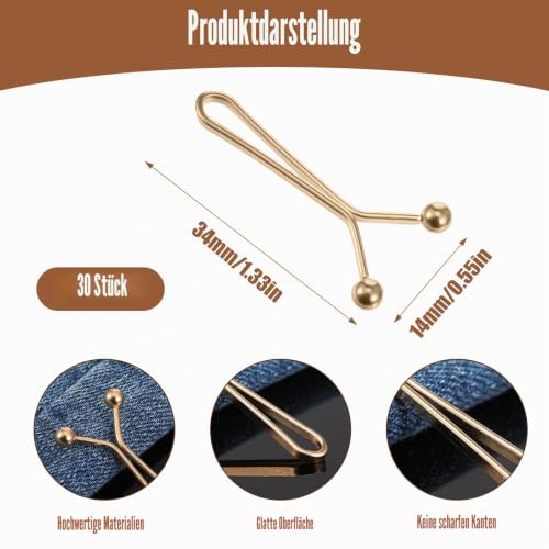 Tucnoeu 30pcs Jeans Enger Machen Clip, Waist Knots, Hosenbund Enger Machen - Kein Nähen Erforderlich, Für Hosen, Röcke, Jeans, Damen, Herren, Jugendliche