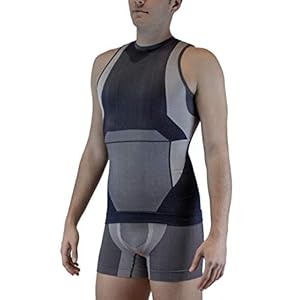 FARMAMED Ecodrytech Bodywarmer Vest Man, Ademend Posturaal Ondergoed, Werk, Sport, Relax, Naadloze Technologie, Dryarn…