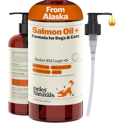 Deley Naturals Salmon Oil for Dogs – Wild Alaskan, DHA EPA (16oz)