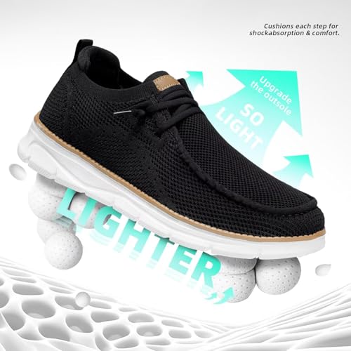 Image of Mens Slip-on Loafers Comfortable Boat Shoes Casual Walking Sneakers Mesh Business Oxfords Work Lightweight Soft Sole