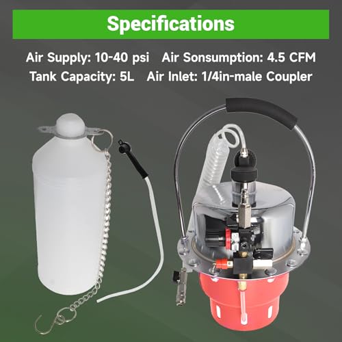 Image of munirater Portable 5L Air Pressure Kit Brake and Clutch Bleeder Valve System Kit