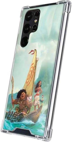 Skinit Clear Phone Case Compatible with Galaxy S23 Ultra - Officially Licensed Disney Princess Moana and Maui Set Sail Design
