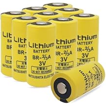 10 Pack BR-2/3A BR-2/3ASSP 3V 1200mAh PLC Lithium Battery Replacement for A98L-0031-0006