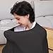 Seejoy Nursing Cover for Breastfeeding, 360°Full Coverage Nursing Poncho, Rayon Soft & Breathable Breastfeeding Cover up (Smooth Rayon, Black)