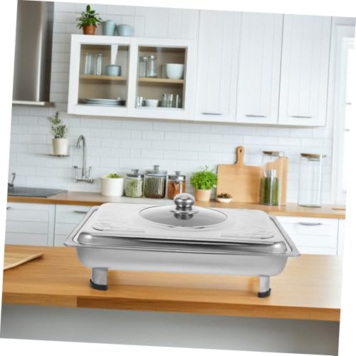 Plateau de service rectangulaire avec couvercle Milisten en acier inoxydable - 7