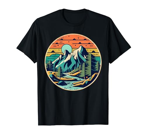 Retro Forest Adventure Nature Lover Senderismo Camping Diseño Camiseta