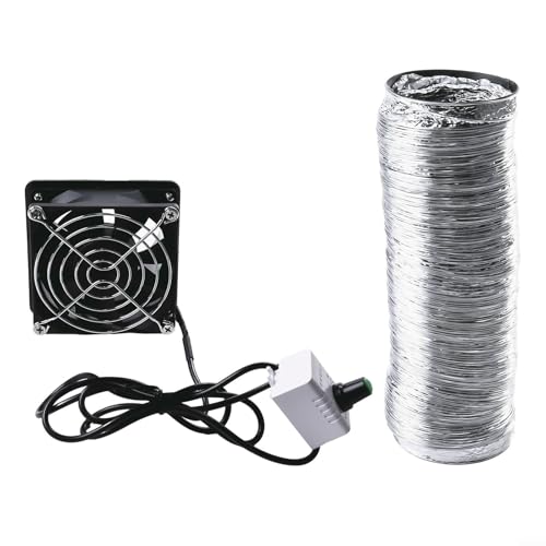 Extractor de humos de soldadura con velocidad ajustable USB y conducto de 8 cm para limpieza de aire en cocina, baño, taller, aplicaciones de soldadura DIY (ventilador más tubo de 6 m)