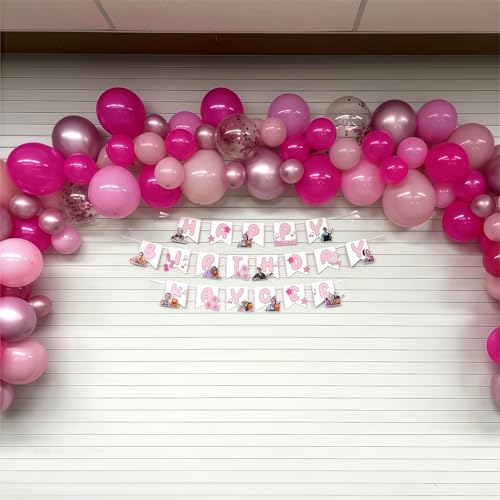 Image of Hot Pink Balloons Set, 60Pcs 12 Inch Light Macaron Baby Pink Helium Balloon with Pastel Metallic Confetti Soft Pink Latex Balloons for Girls Birthday Princess Wedding Baby Shower Party Decorations