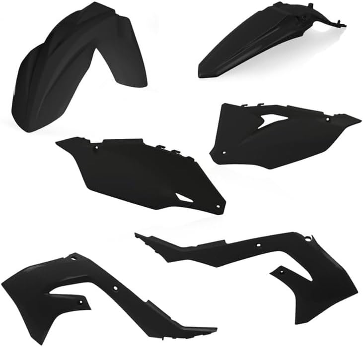 Acerbis Replica Plastic Kit Black Compatible with Kawasaki KX250/KX250X 2021-2024/KX450 2019-2023/KX450X 2021-2023/KX450SR 2022-2023 - 2736280001