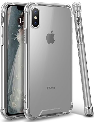 ANSIWEE Compatible with iPhone Xs (2018) and iPhone X (2017), Men and Women's Crystal Clear Shock Absorption Soft TPU Bumper Hard Back Panel Cover Case for Apple iPhone Xs and iPhone X 5.8