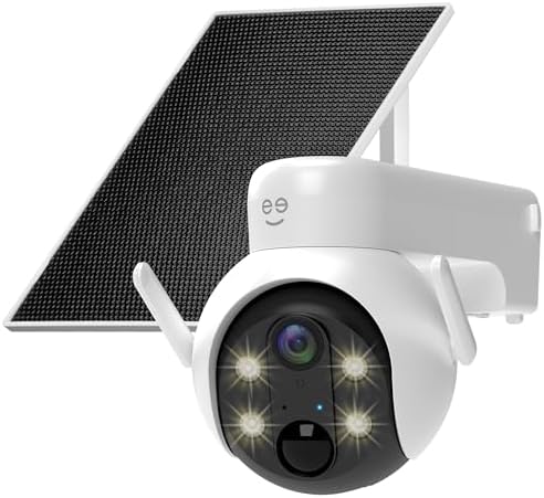 Geeni Insight 3MP Smart PTZ Solar Security Camera – Auto-Follow Motion Tracking, 2K HD Wire-Free Outdoor WiFi Camera with 3W External Solar Panel, 5200mAh Battery, & Two-Way Audio