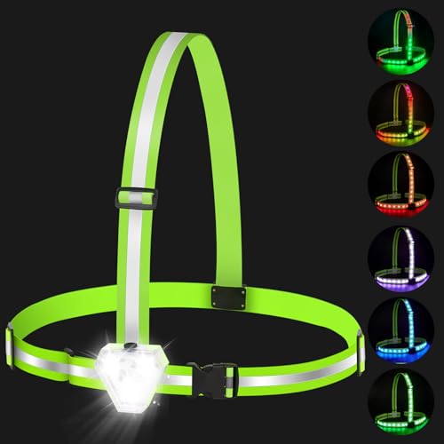Zacro 9 Modos Chaleco Reflectante para Correr, 500LM Alta Visibilidad Reflector Chaleco, Equipo Recargable para Seguridad Nocturna Correr/Ciclismo/Senderismo/Perros, Ajustable para Hombres y Mujeres