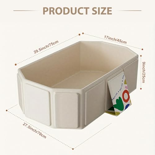 Faltbare Badewanne für Kinder - Tragbare Badewanne Platzsparende Klappbar Babywanne Große Kleinkindbadewanne mit Ablassventil Tragbares Duschbecken Faltbares Planschbecken für Dusche oder Garten Beige