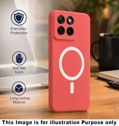 Image of Back Cover for Samsung Galaxy A57 5G Soft Matte Silicone Mag-Safe Design (Mag-Safe Not Support) Camera Protection | Slim Fit Bumper Cover (Orange)