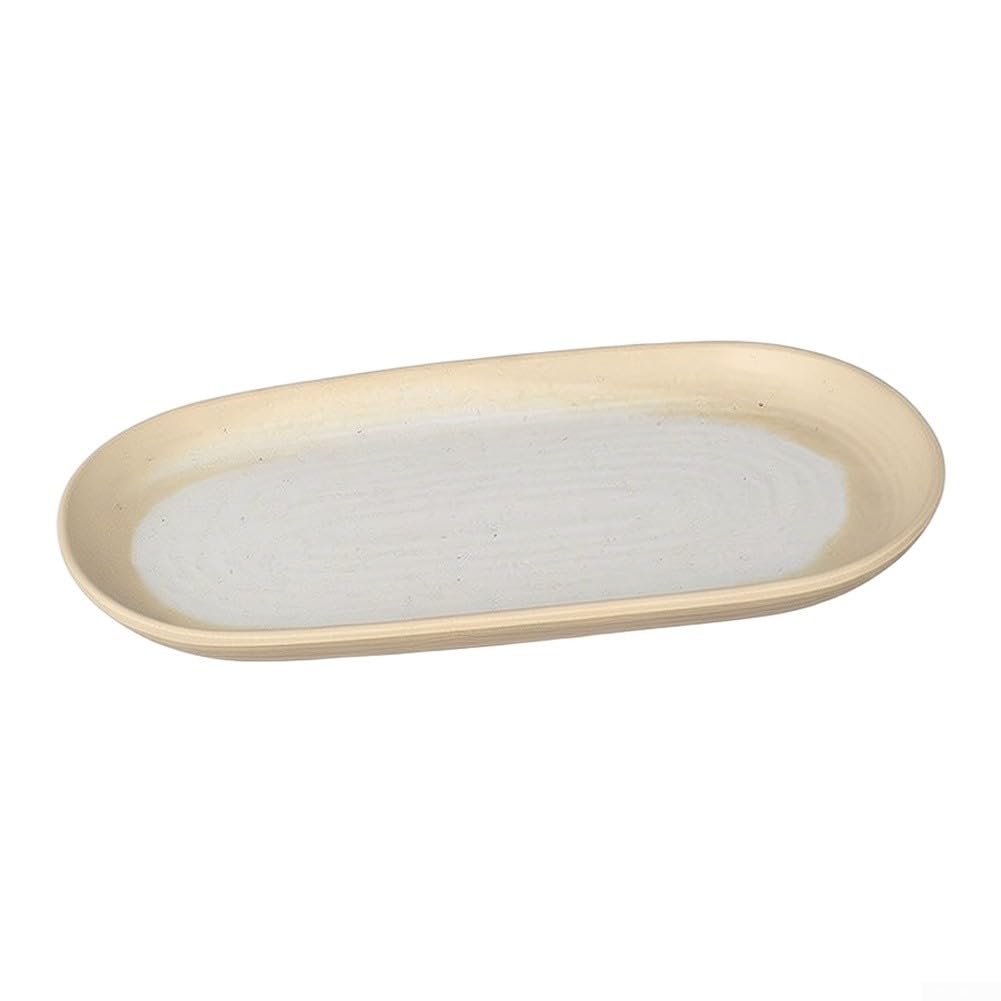 Bandeja ovalada de melamina, 30 cm, apta para lavavajillas (blanco)
