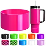 Neon-Silikon-Stiefel für Stanley Cup, 590 - 1134 ml, Hydro Flask 340 - 680 ml, einfache moderne 567-1134 ml, rutschfeste Schutzhülle, Neon für weitere Trinkgläser und Wasserflaschen mit 7,1–7,5 cm
