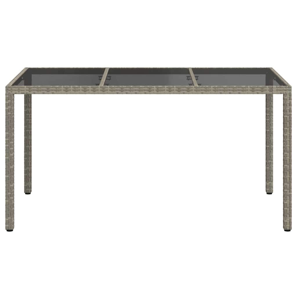Tavolo da giardino grigio, 150 x 90 x 75 cm, in polyrattan, resistente alle intemperie, stabile, per giardino, terrazza, balcone, esterno, moderno tavolo pieghevole ovale