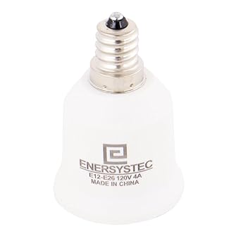 4 Pack Candelabra Screw Base E12 to E26 Light Socket Adapter, E12 A19 Light Bulb Adapter, Converter Chandelier Socket to Medium Screw Socket E26, Candelabra to Regular Light Base