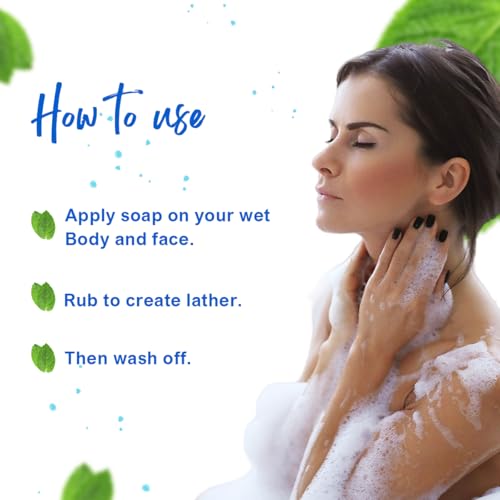 Image of Herbal Mint Soap| Herbal soap and antiseptic properties|Keeps skin cool and refreshed| Suitable for all skin type| Pack of 3 (125gm *3)