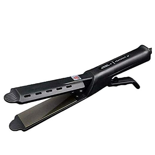 Hair Flat Iron 60W Hair Straightener with Steam Fast Heat Up 4 Level Adjustable Temperature,Built-in Nano PTC,1.77 Inch Wide,Treatment for Dry Wet Hair Home Salon Black