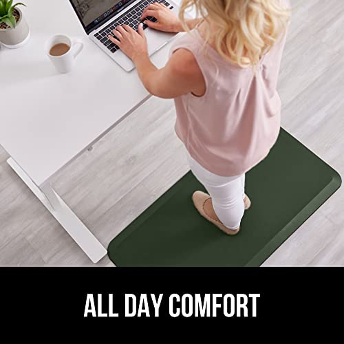 Image of GORILLA GRIP Cushioned Antifatigue Kitchen Mat for Floor, 48x20, Green | 3 /4 Inch Thick Ergonomic Office Standing Desk Mats, Waterproof and Stain Resistant Pebbled Top, Supportive Padded Foam Rug